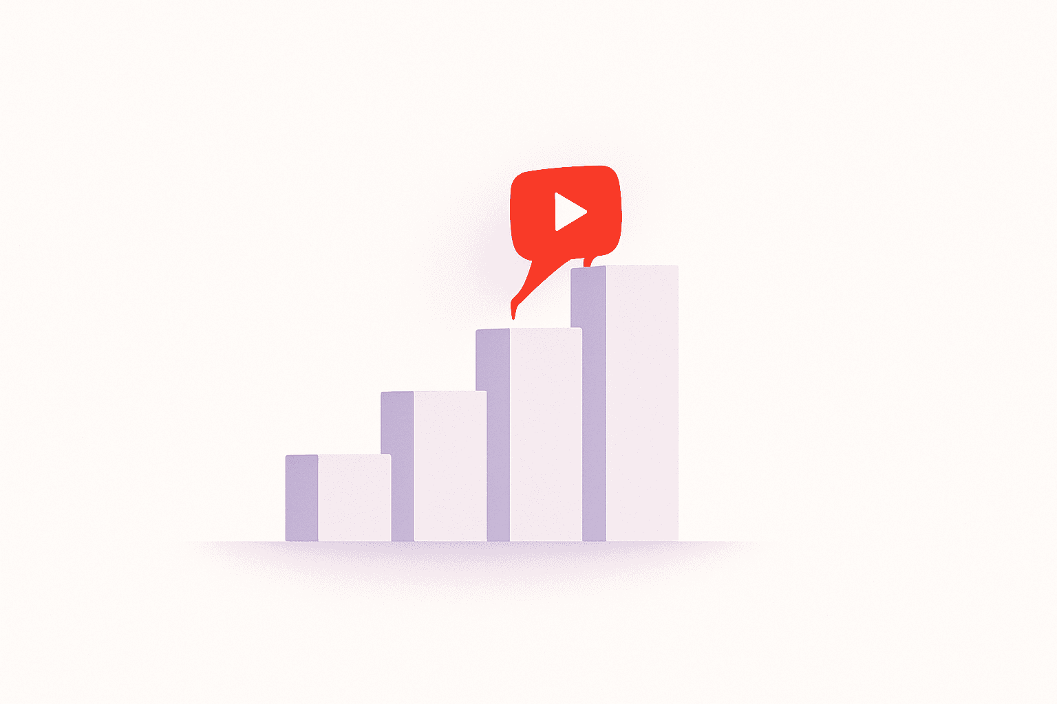A small YouTube channel climbing search rankings, red growth arrow
